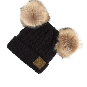 Louis Vuitton Brown Beanie with Black Pom Pom Wool beanie Louis Vuitton Brown size 55 cm in Wool - 39407694 main image 4